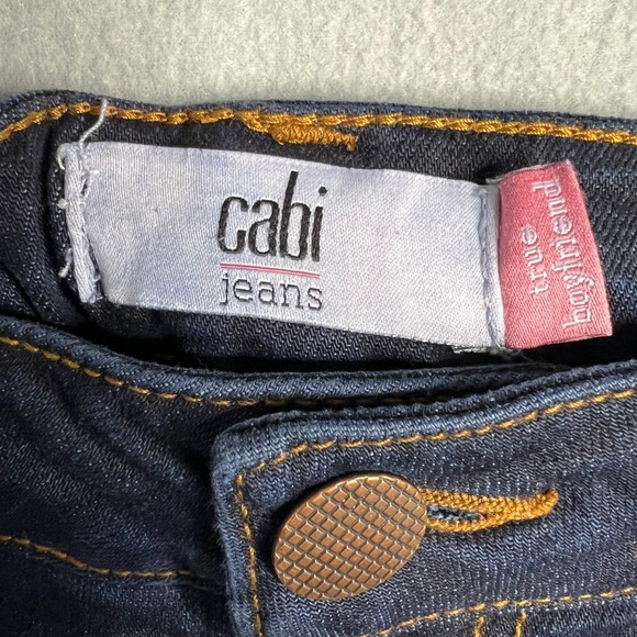 Cabi True Boyfriend Jeans Size 6 Stretch Denim Roll Cuff Distressed Slouchy 5494 - Picture 3 of 8